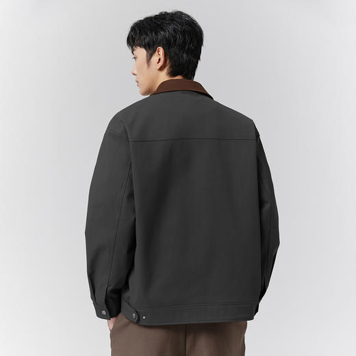 GXG男装【撞色领口】25春季时尚创意拼色多口袋拉链翻领男式夹克K&C 商品图9