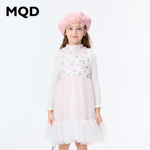 【秒2】【MQD】女童复古优雅蝴蝶印花国风无袖连衣裙 商品图0