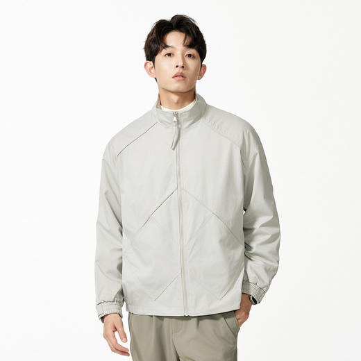 GXG男装秋季时尚拼接微落肩立领简约休闲短款设计感男式夹克K&C 商品图4