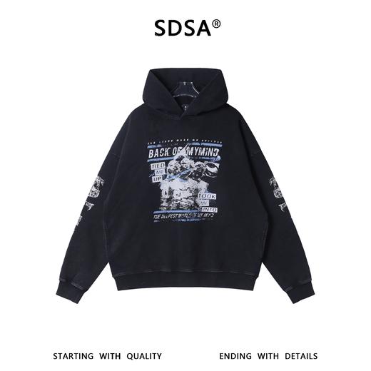 N070SDSA男士秋冬新款痞帅男装嘻哈显瘦印花字母连帽卫衣百搭美式上衣 商品图1