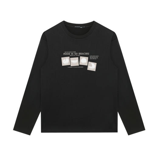 GXG男装【星球组合】秋季时尚潮流字母印花纯棉圆领男式长袖t恤K&C 商品图2