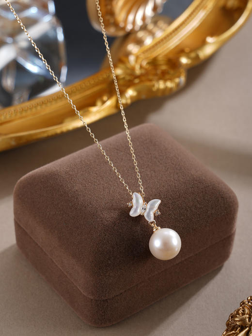 子佩集【蝴蝶曦光】银S925珍珠惜王妃套链【MLTL021】10mm珠镀金蝴蝶2601 商品图3