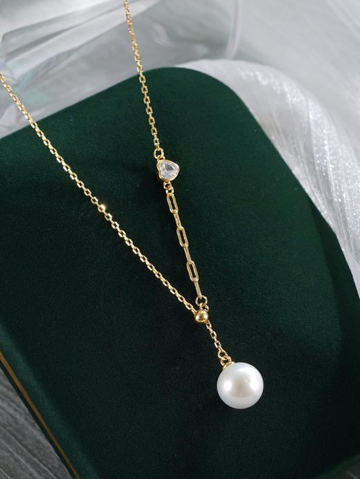 子佩集【云穹织梦】银S925珍珠惜王妃套链【MLTL017】8.5mm珠镀金吊球2601 商品图3