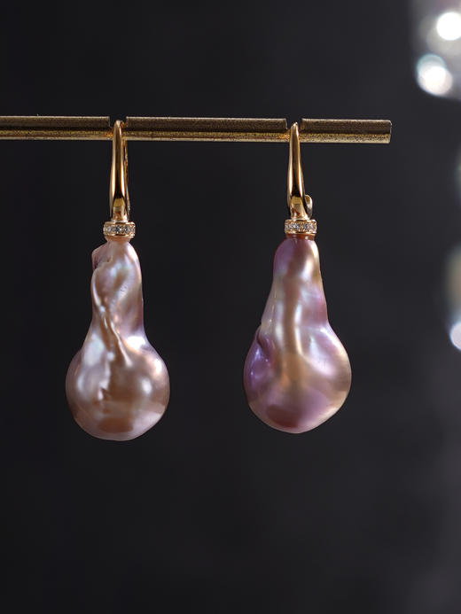 子佩集【潮汐旋律】银S925珍珠惜王妃耳环【W7532】12*20mm珠双色巴洛克彩2601 商品图7