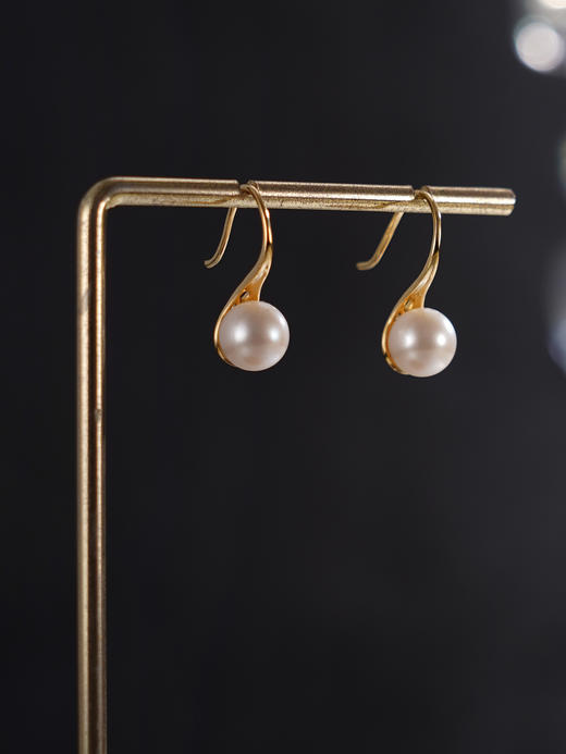子佩集【极简之光】银S925珍珠惜王妃耳环【E1596C】7mm珠双色单珠2601 商品图4