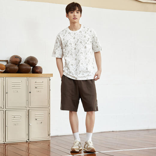 GXG男装【100%棉】夏季满印字母男款潮流圆领百搭短袖t恤K&C 商品图7