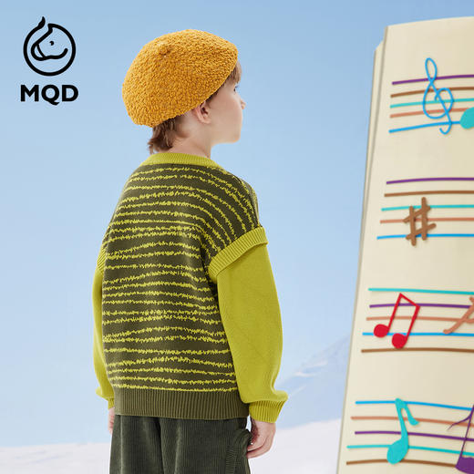 【秒2】【MQD】男童秋冬季清新撞色提花毛衣针织衫 商品图3