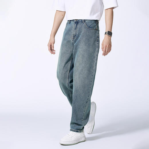 GXG男装【酵磨双工艺】秋季重固色水洗百搭休闲直筒男式牛仔裤K&C 商品图1