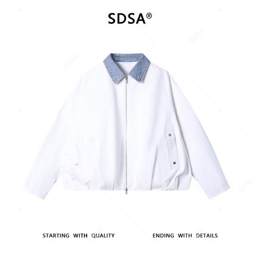 261300601SDSA男士秋冬新款痞帅男装简约宽松拼接撞色翻领夹克外套百搭时尚 商品图1