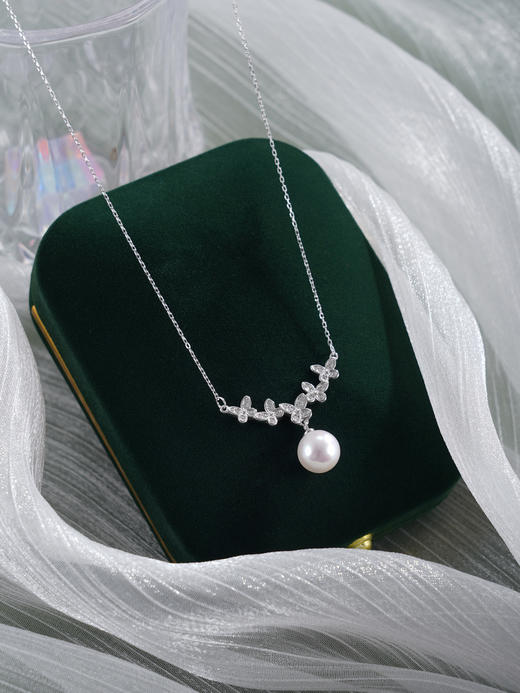 子佩集【蝴蝶微醺】银S925珍珠惜王妃套链【MLTL009】8.5mm珠蝴蝶一字2601 商品图2