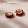 AJIDOU阿吉豆耳钉耳环女款简约高级鸿运双面点睛耳圈复古耳饰AC25J0025D30【48h发货】 商品缩略图3