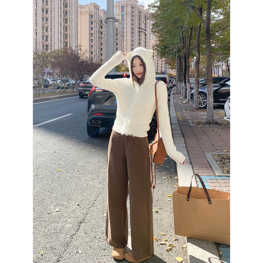 <曾小咸推荐>现货秒杀 ！微信超特价！韩系毛边连帽针织衫 日常199.99 立减110 秒杀89.99！！ 商品图1