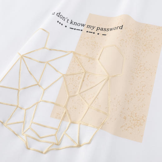 GXG男装【简笔印花】春季卡通动漫小熊男士纯棉圆领长袖t恤K&C 商品图5