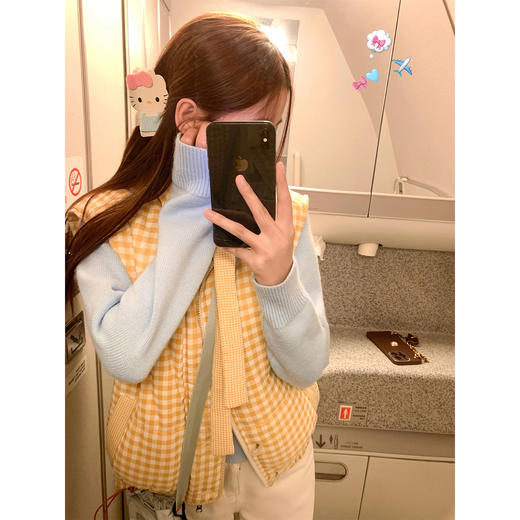 <曾小咸推荐>现货秒杀 ！微信超特价！韩系多巴胺格子马甲 日常249.99 立减120 秒杀129.99！！ 商品图2