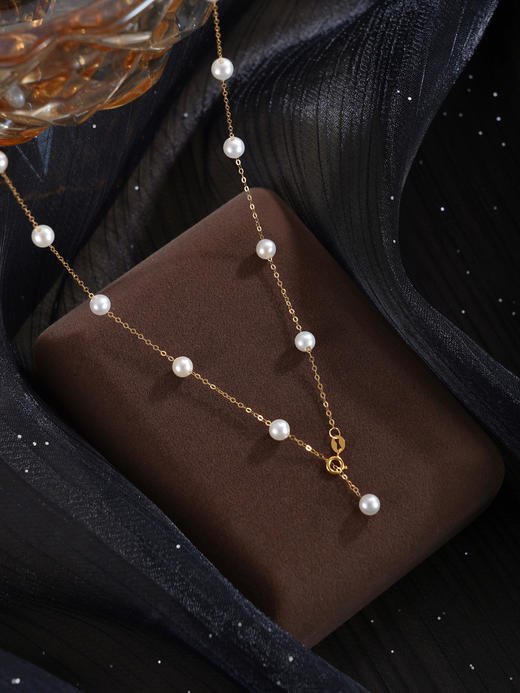 子佩集【露华曦光】G18K珍珠惜王妃项链【MLKJXL005】4.5mm珠镀金多珠2601 商品图4