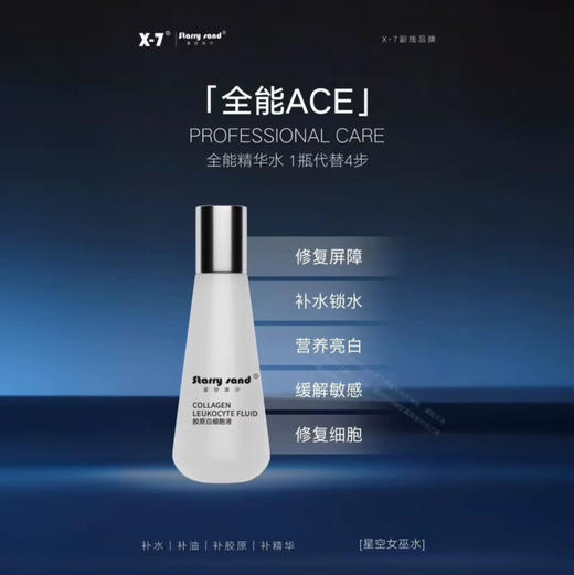 x7胶原白细胞液120ml 星‮女流沙空‬巫水
补水 补油 补胶原补精华 保湿水滋润提亮肤色爽肤水 商品图4