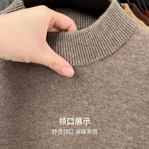 【100%绵羊毛】圣得西男士保暖厚羊毛衫2025秋新款重磅毛衣410g 商品图6