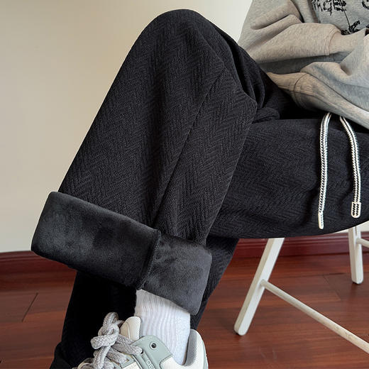 【YW】无忧购休闲裤男秋冬季加厚卫裤宽松直筒运动裤加绒裤子833（截单后3-5天发货） 商品图5