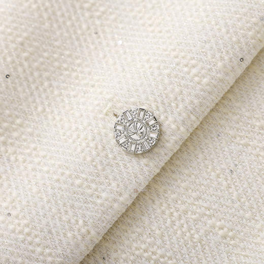 「高货wl」全新升级【铂金会员404/天猫539/差价135】(05339)洛诗琳2026春季气质知性通勤金丝亮片棉麻无领西装外套女 商品图3