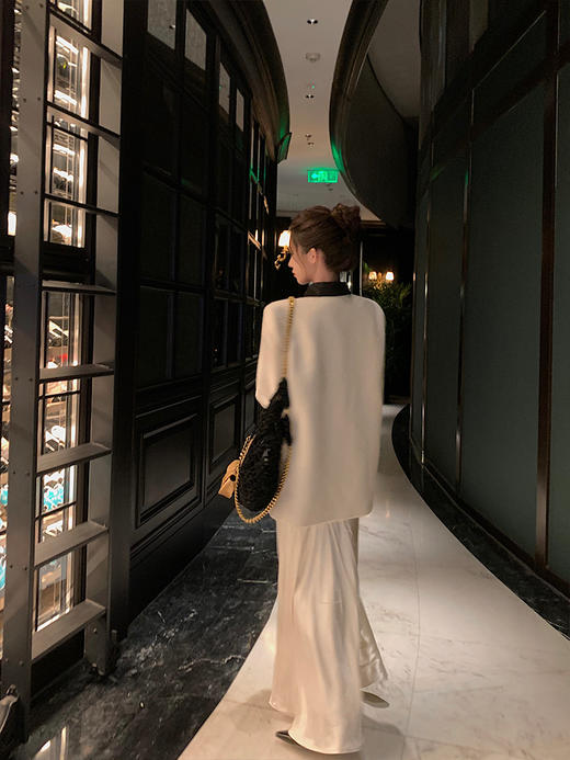 现货 黑白序曲 法式矜贵感/撞色羊毛大衣 商品图2