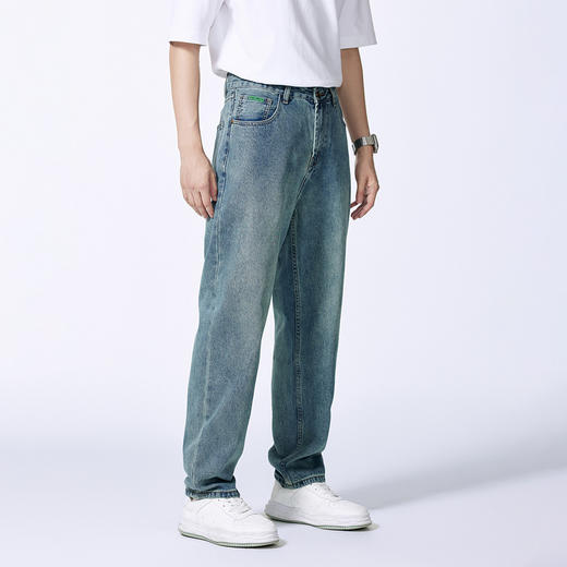 GXG男装【酵磨双工艺】秋季重固色水洗百搭休闲直筒男式牛仔裤K&C 商品图2