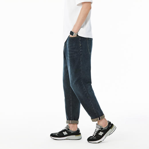 GXG男装秋季时尚百搭男士休闲牛仔长裤潮流舒适裤子K&C 商品图2