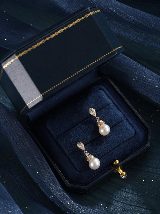 子佩集【绚烂年华】银S925珍珠惜王妃耳钉【E3619】8mm珠双色水滴吊球2601 商品图10