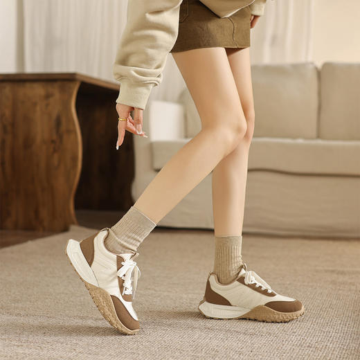 阿么手工女鞋2026新款轻便休闲运动鞋女款小个子透气阿甘鞋3.3CM 商品图3