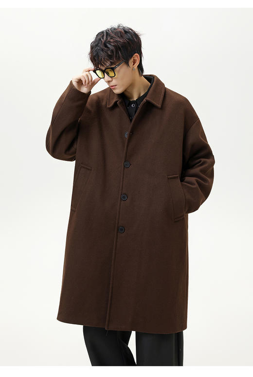 【YW】无忧购“清仓福利”秋冬款休闲中长款质感毛呢大衣男加厚防风翻领外套L6019（截单后3-5天发货） 商品图9