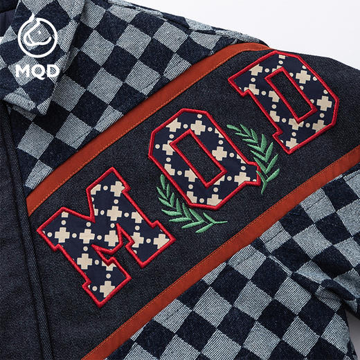 【秒1】【MQD】男童冬季经典格纹加厚牛仔夹棉外套 商品图5