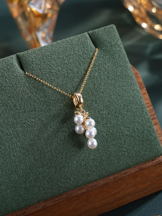 子佩集【萄你开心】银S925珍珠惜王妃套链【MLTL032】3mm珠镀金葡萄2601 商品图3