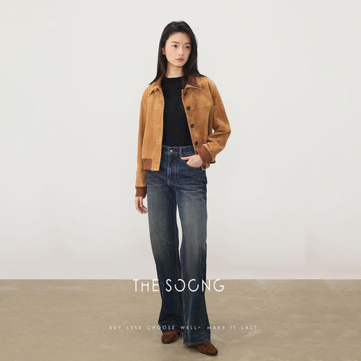 THESOONG埃塞俄比亚进口混种羊反绒复古立体塑型绒感皮衣外套8572 商品图6