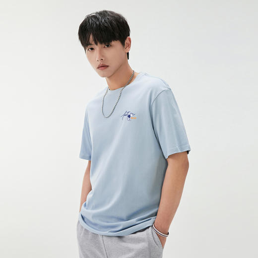 GXG男装【100%棉】夏季时尚印花男士简约字母圆领短袖t恤K&C 商品图1