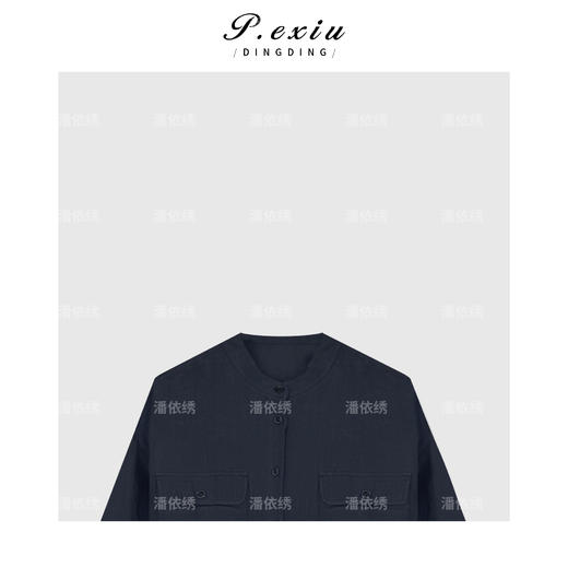 04-2潘依绣丁丁宠粉圆领排扣设计口袋衬衣外套Q19433 商品图2