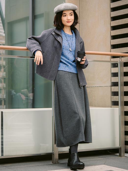 松紧腰小A立体廓形分割半裙FCG1SKT060 商品图9