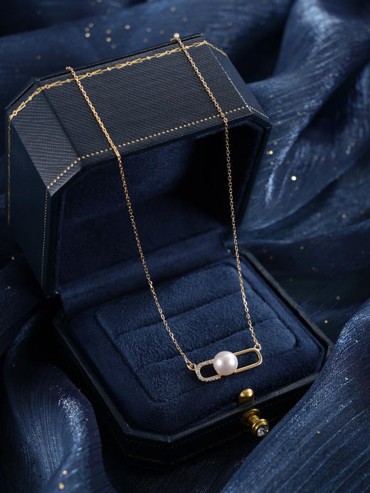 子佩集【幸运循环】银S925珍珠惜王妃套链【YB7802】7mm珠镀金日字扣2601 商品图4