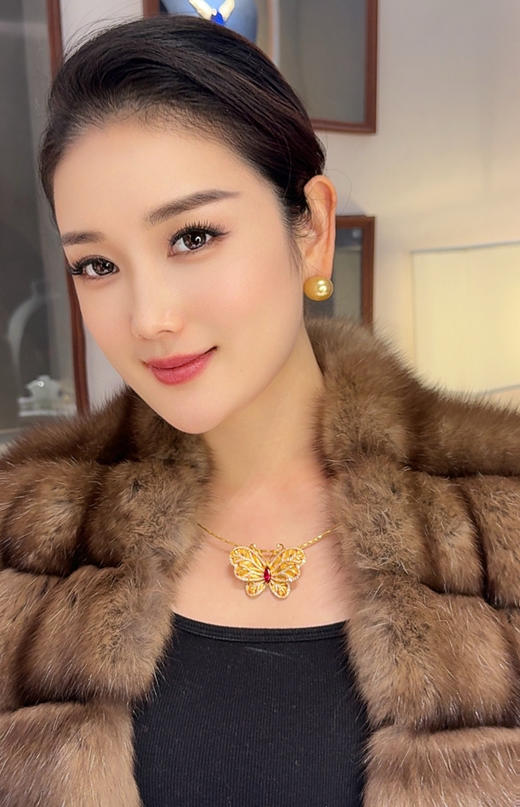 杜丽花园DULY GARDEN金色蝴蝶胸针11871ZGO 商品图1