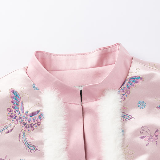 【秒1】【MQD】女童刺绣云肩国风提花精致复古立领棉衣 商品图4