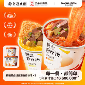 （3桶）南京冠生园鸭血粉丝汤（桶装） 真鸭血鸭杂 还原美味不用洗碗