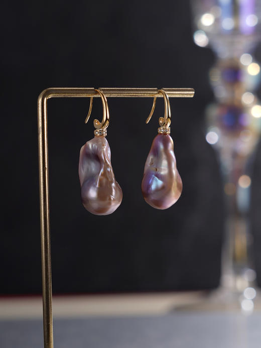 子佩集【潮汐旋律】银S925珍珠惜王妃耳环【W7532】12*20mm珠双色巴洛克彩2601 商品图4