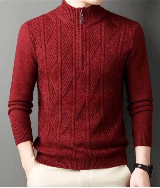 清库仅399！【百分百山羊绒提花毛衣】男士超厚提花半高领保暖毛衣 商品图14