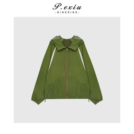 04-2潘依绣丁丁宠粉复古薄款撞色运动防晒冲锋衣连帽外套M8867 商品图0