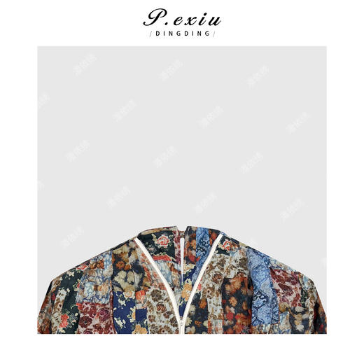 04-2潘依绣丁丁宠粉灯笼袖花拉链衬衣外套Q17152 商品图2