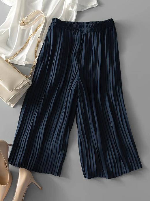 「断码清仓」夏季大码女装双层七分百褶阔腿裤 L码  ZFYY314 商品图1