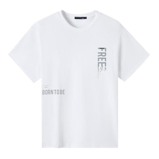 GXG男装【100%棉】夏季时尚简约字母印花男士圆领短袖T恤K&C 商品图5