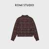 ROMI STUDIO“复古时髦”100%羊毛格纹撞色短款毛织外套 RWDSW62045 商品缩略图1
