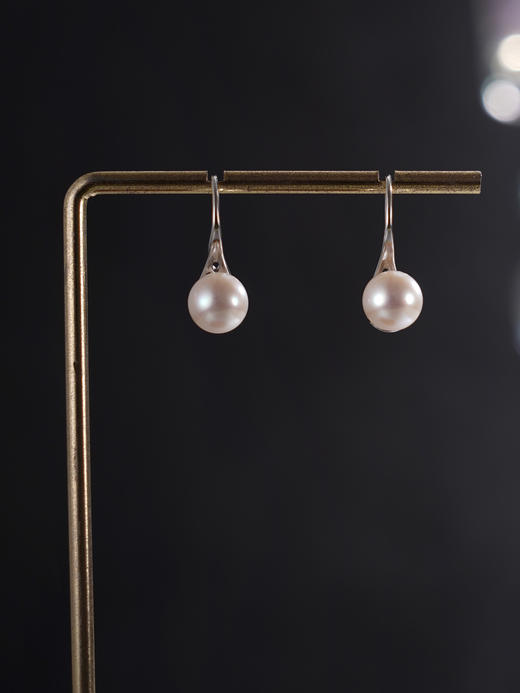 子佩集【极简之光】银S925珍珠惜王妃耳环【E1596C】7mm珠双色单珠2601 商品图5