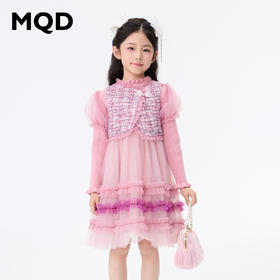 【秒2】【MQD】女童国风优雅小香风网纱长袖连衣裙
