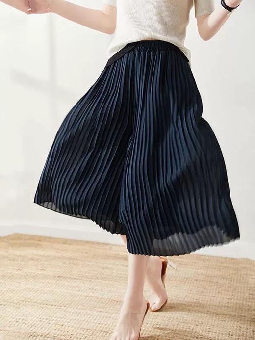 「断码清仓」夏季大码女装双层七分百褶阔腿裤 L码  ZFYY314 商品图4