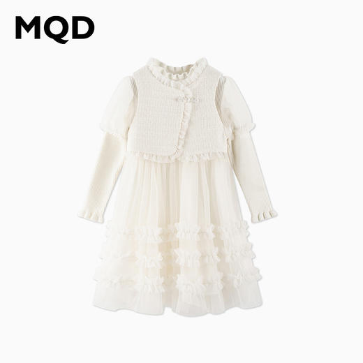 【秒2】【MQD】女童国风优雅小香风网纱长袖连衣裙 商品图7